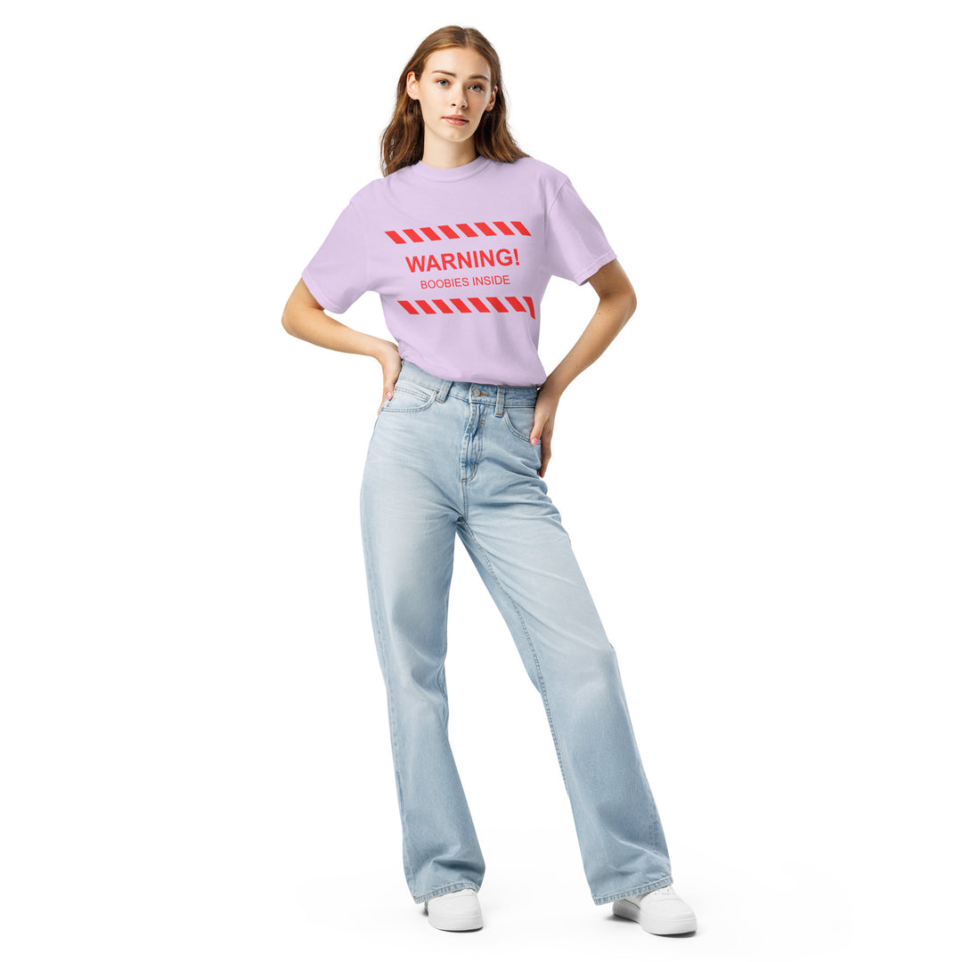 "WARNING! Boobies Inside" T-Shirt, front view | MOTHERLODE