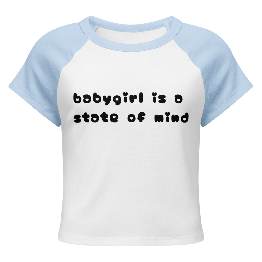 Babygirl Is a State of Mind Baby Tee, blue colorway, front view | MOTHERLODE