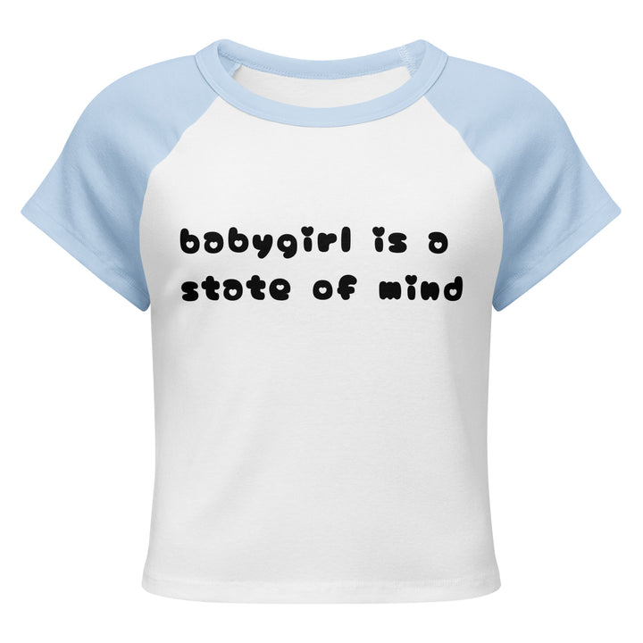 Babygirl Is a State of Mind Baby Tee, blue colorway, front view | MOTHERLODE