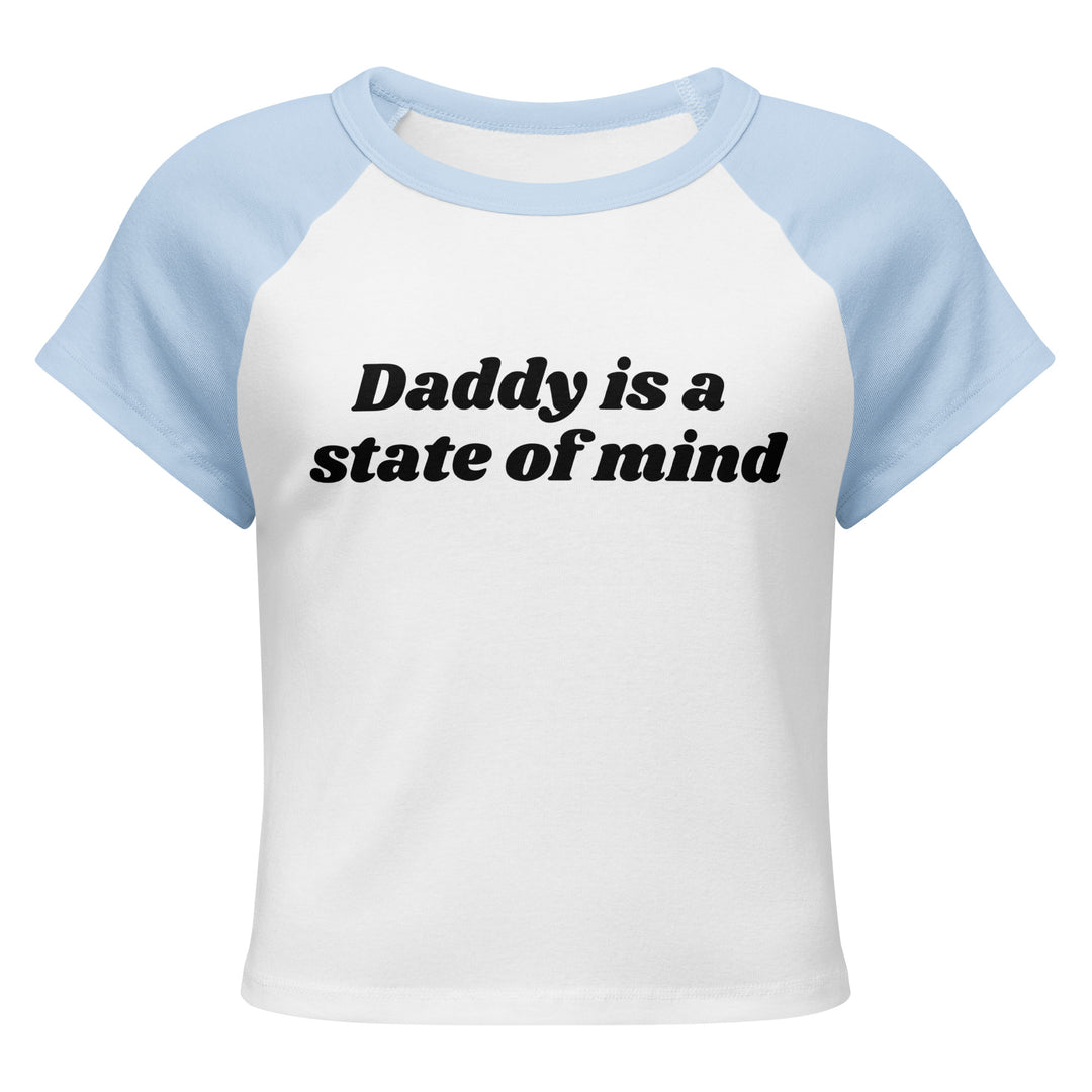 Daddy Is a State of Mind Baby Tee, blue colorway, front view | MOTHERLODE