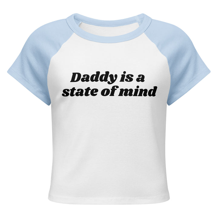 Daddy Is a State of Mind Baby Tee, blue colorway, front view | MOTHERLODE