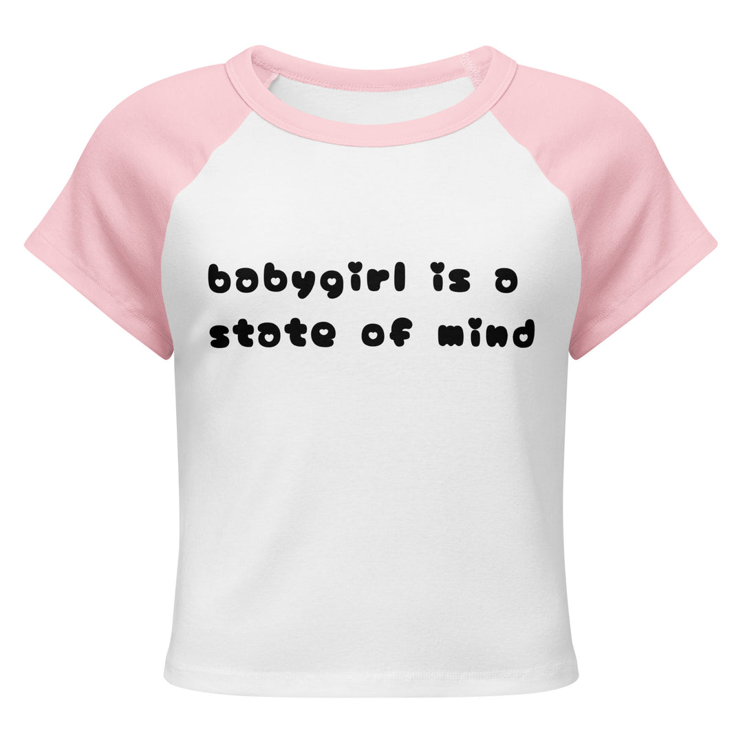 Babygirl Is a State of Mind Baby Tee, pink colorway, front view | MOTHERLODE