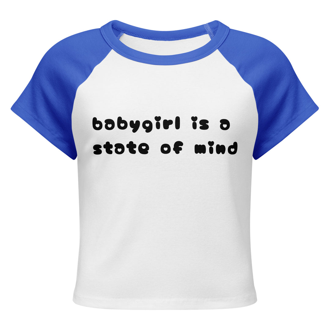 Babygirl Is a State of Mind Baby Tee, white colorway, front view | MOTHERLODE