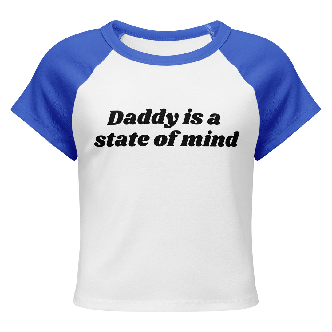 Daddy Is a State of Mind Baby Tee, white colorway, front view | MOTHERLODE