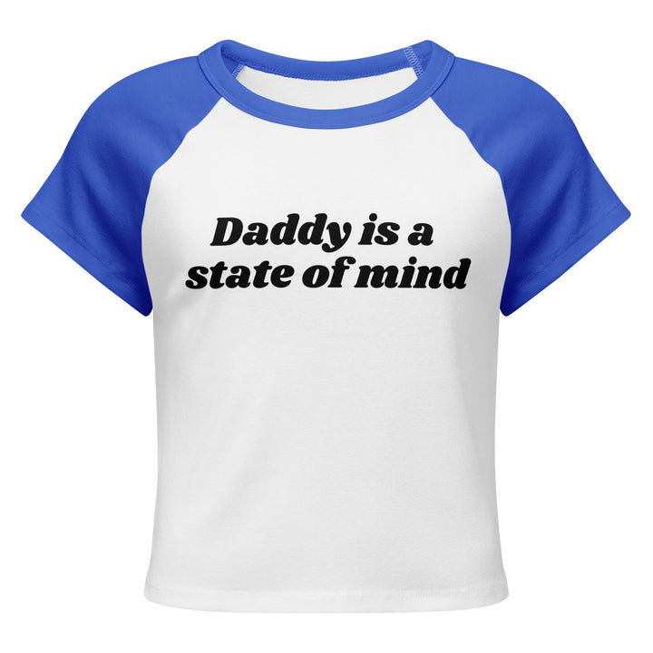 Daddy Is a State of Mind Baby Tee, white colorway, front view | MOTHERLODE