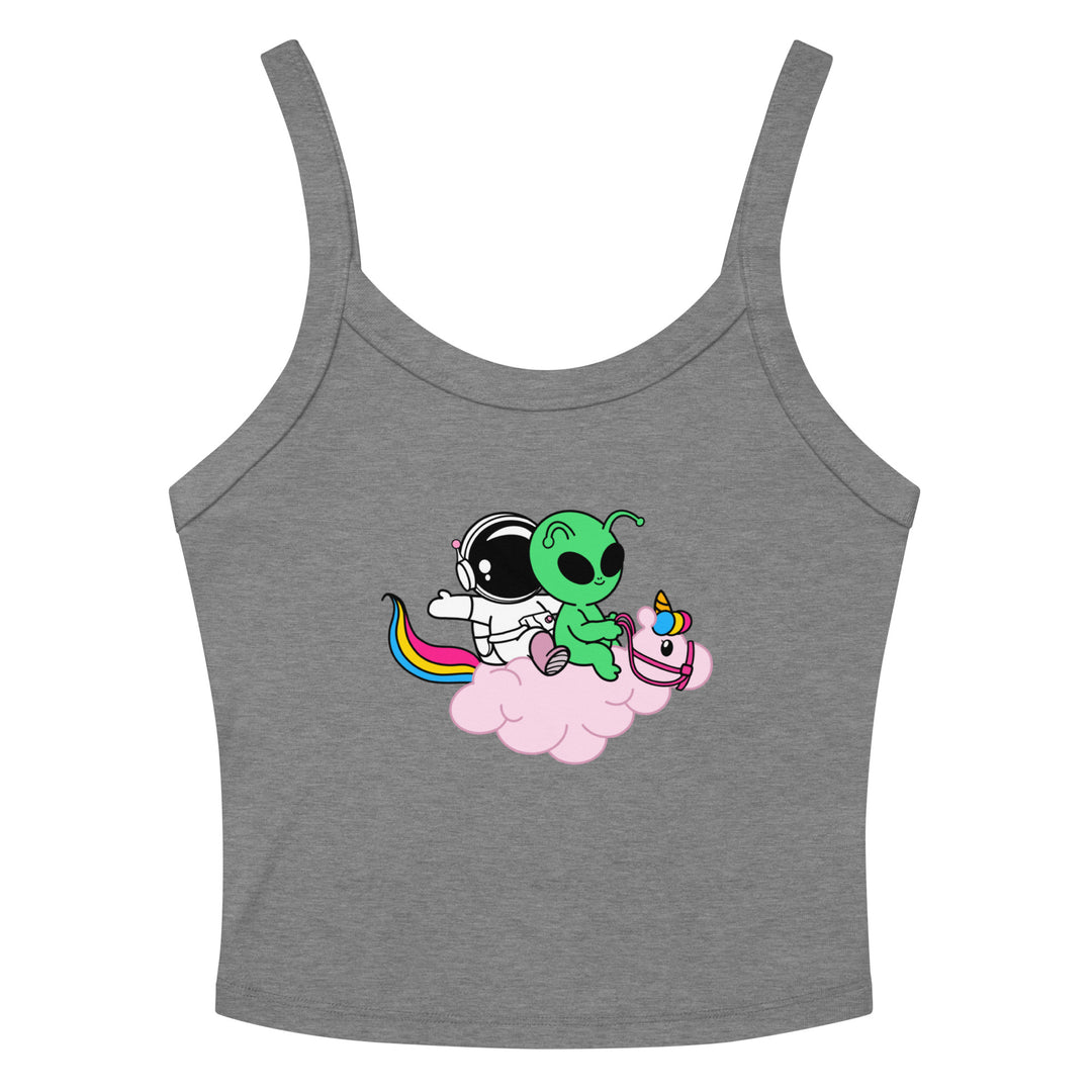 Cosmo, Quim &amp; Nova Mascot Micro Rib Tank Top, front view | MOTHERLODE