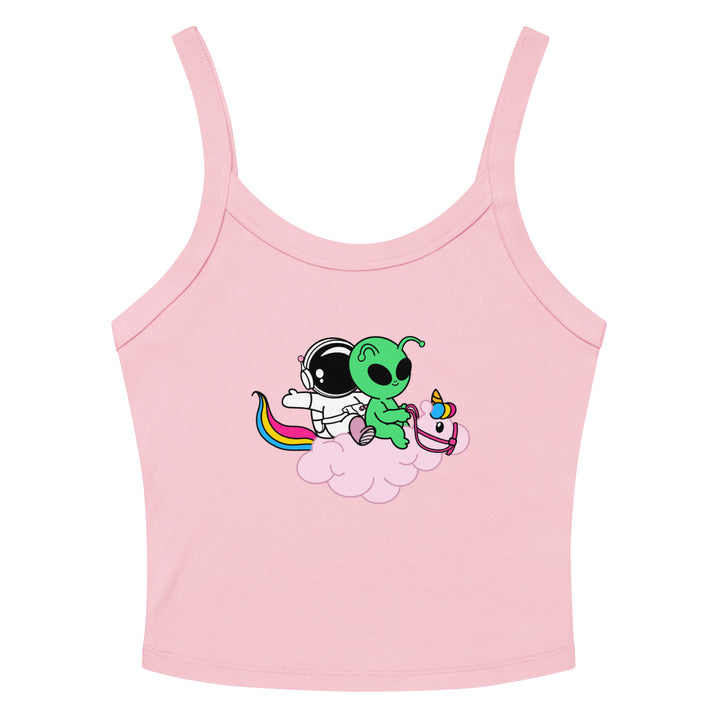 Cosmo, Quim &amp; Nova Mascot Micro Rib Tank Top, pink colorway, front view | MOTHERLODE
